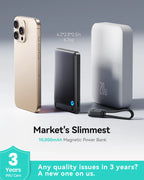 10,000 mAh Ultra Thin MagSafe Wireless Power Bank