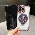 iPhone - Gyro Magnetic Stand Transparent Phone Case