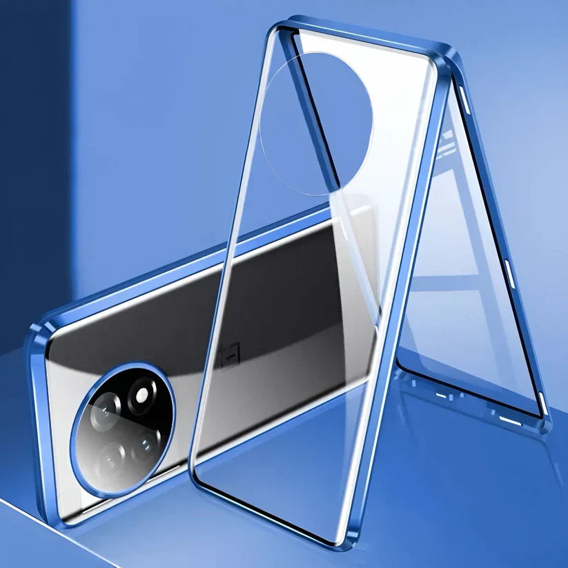 OnePlus Series - 360° (Front+Back) Metal Body Protection Glass Case