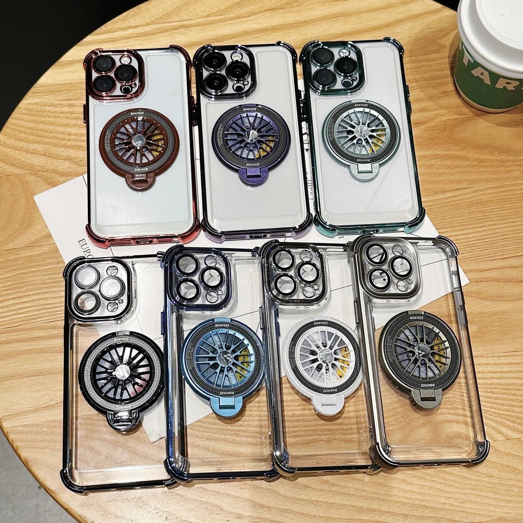 iPhone - Gyro Magnetic Stand Transparent Phone Case