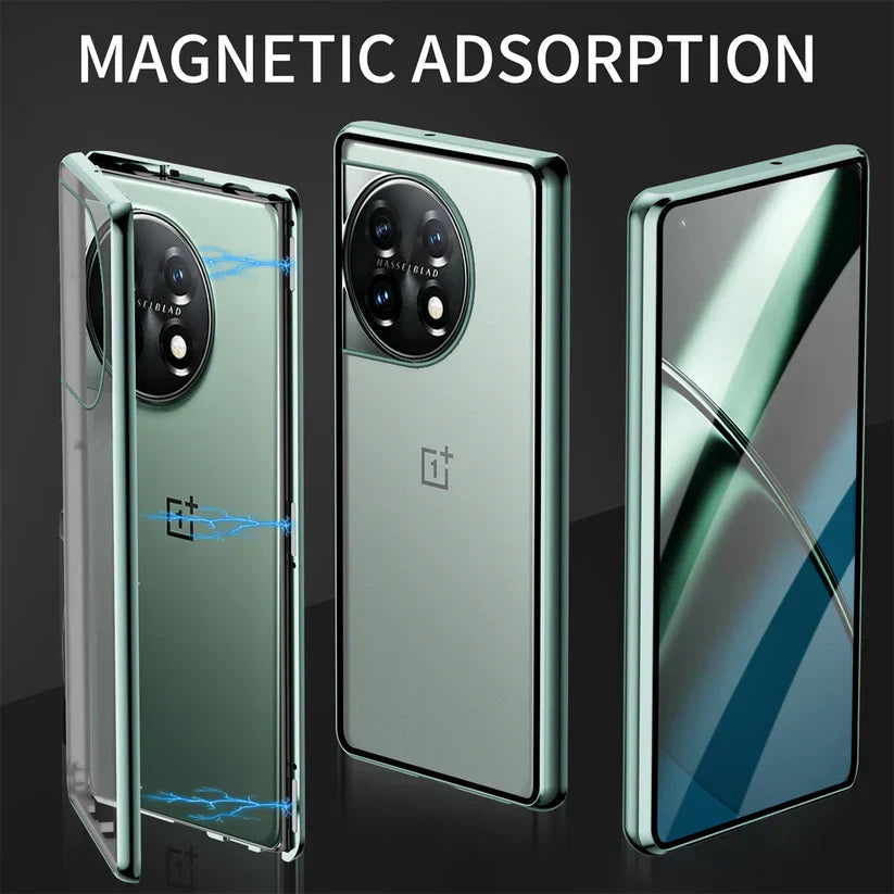 OnePlus Series - 360° (Front+Back) Metal Body Protection Glass Case