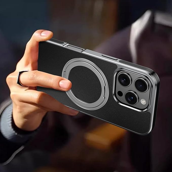 iPhone - Luxury Genuine Leather Case with Rotating Stand