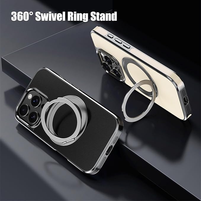 iPhone - Luxury Genuine Leather Case with Rotating Stand