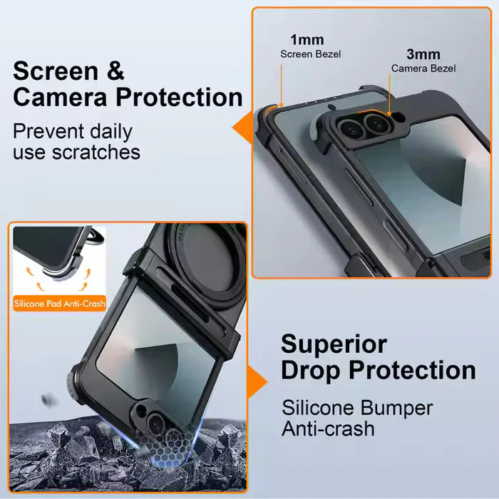Galaxy Flip - Metal Case With Hinge Protection