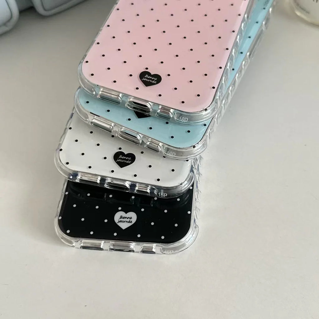 iPhone - Polka Dot Soft Case with Beaded Charm