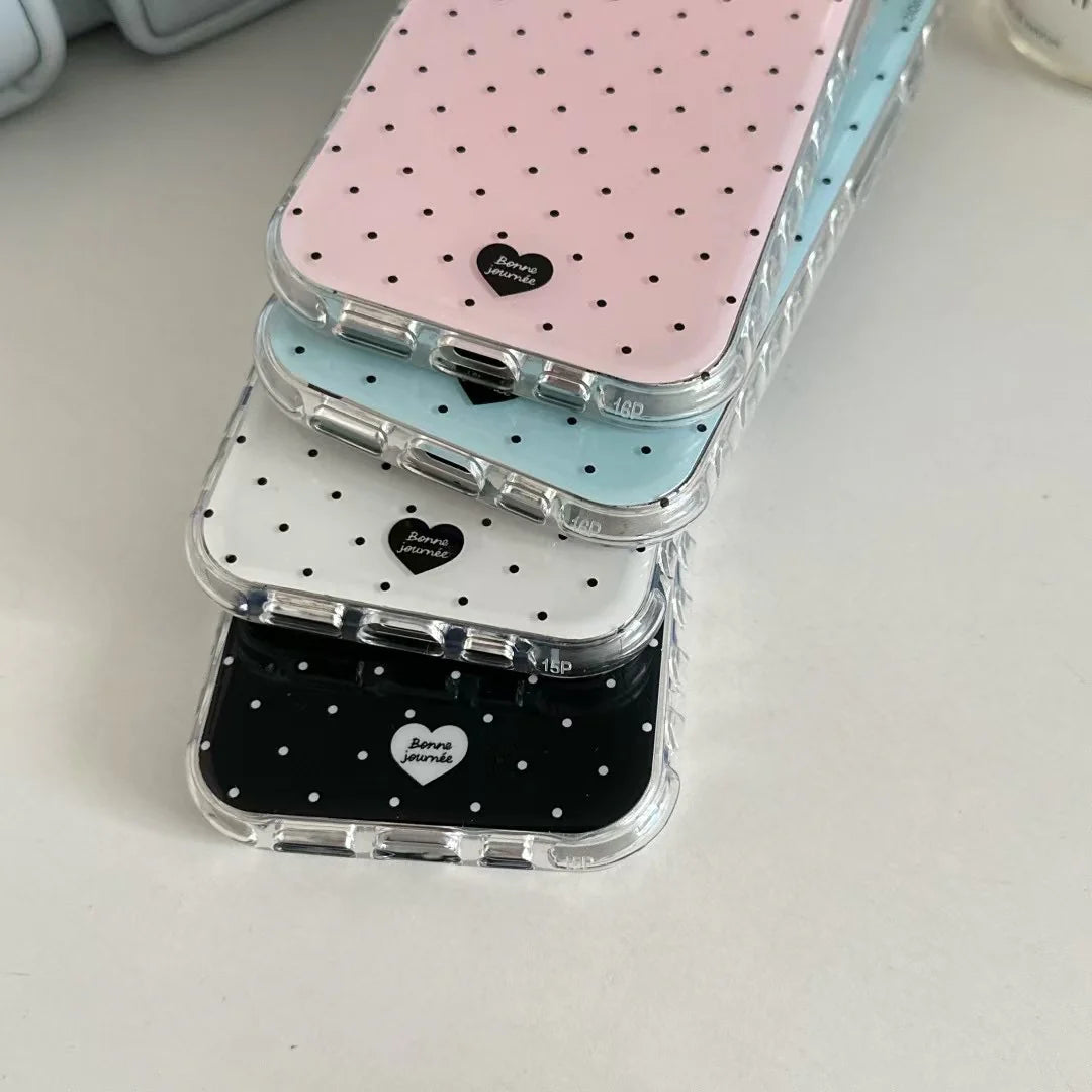 iPhone - Polka Dot Soft Case with Beaded Charm
