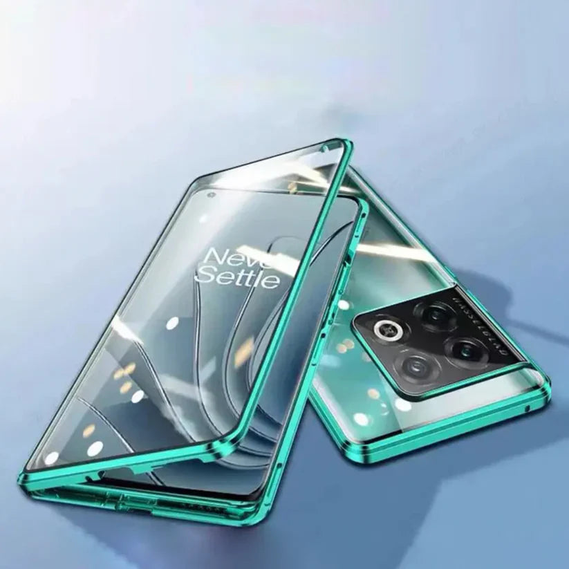 OnePlus Series - 360° (Front+Back) Metal Body Protection Glass Case