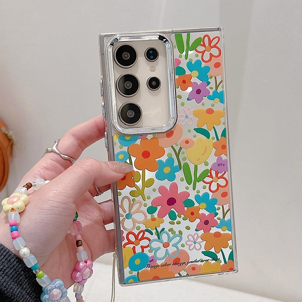 Galaxy S Series - Graffiti Flower Case With Lanyard