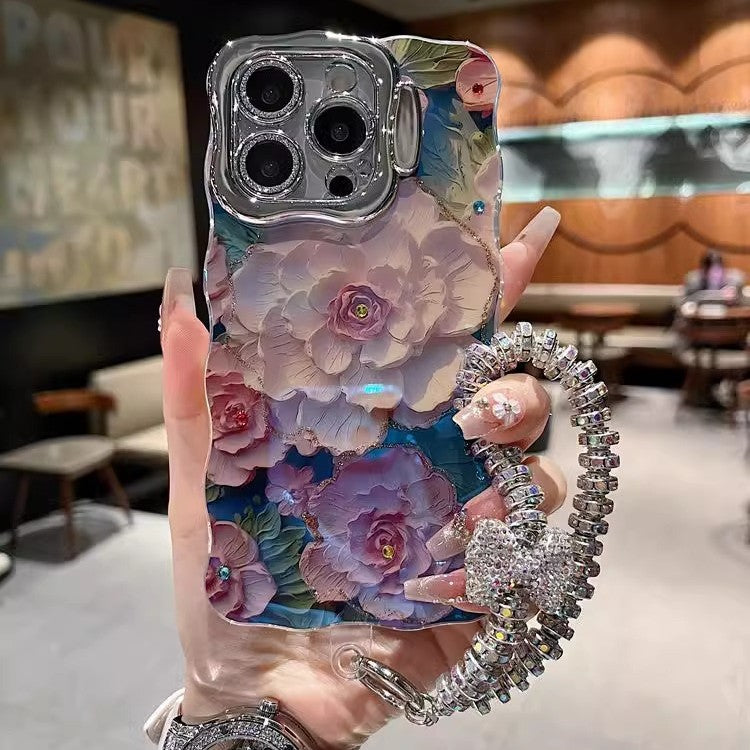 iPhone - Dreamy Flower Pattern Case With Bracelet