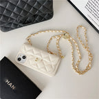 iPhone - Luxury Quilted Crossbody Wallet Case with Chain Strap