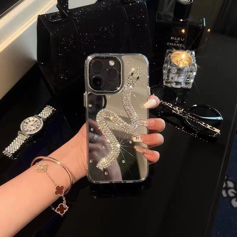 iPhone - Rhinestone Snake Pattern Case