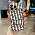 iPhone – Black & White Striped Layered Case