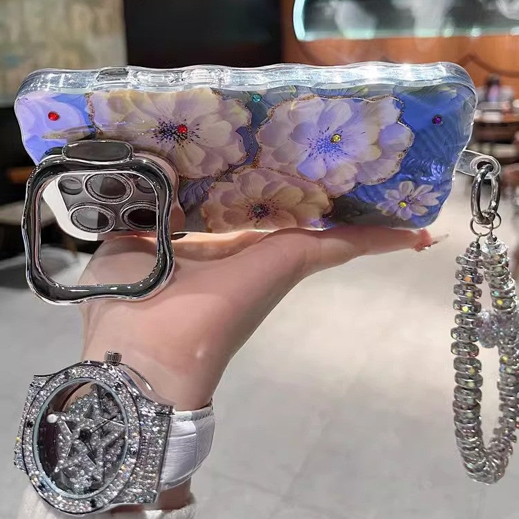 iPhone - Dreamy Flower Pattern Case With Bracelet
