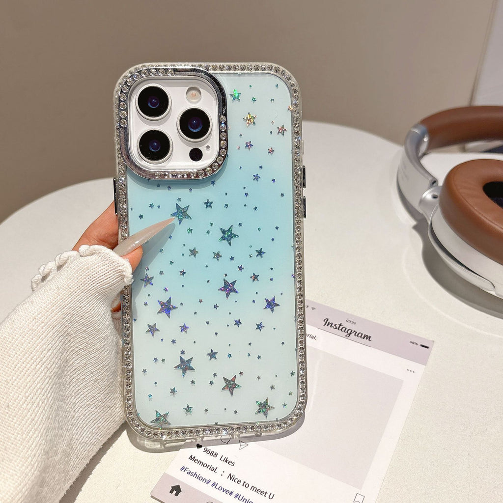iPhone - Laser Star Case With Diamonds