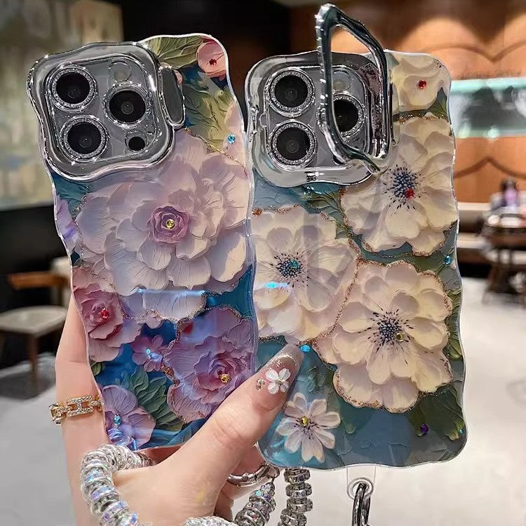 iPhone - Dreamy Flower Pattern Case With Bracelet