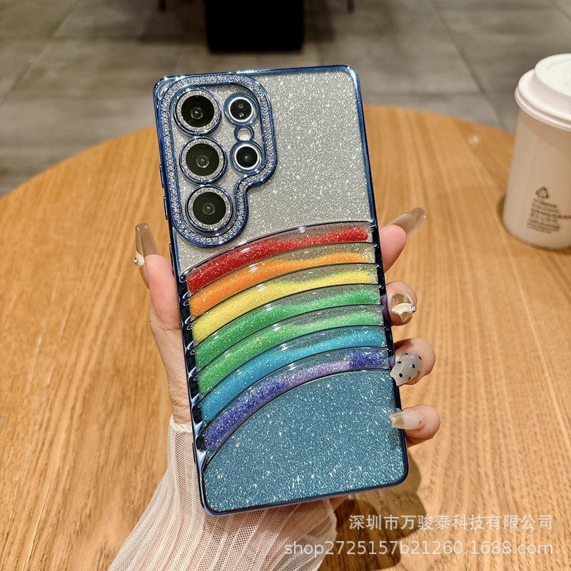 Galaxy S Series - Rainbow Glitter Quicksand Case