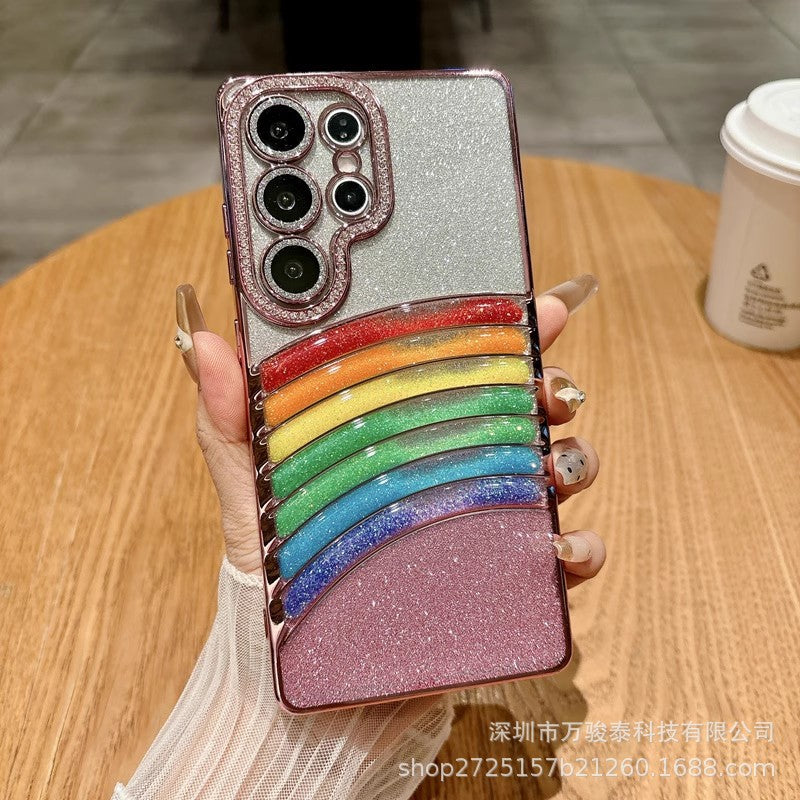 Galaxy S Series - Rainbow Glitter Quicksand Case