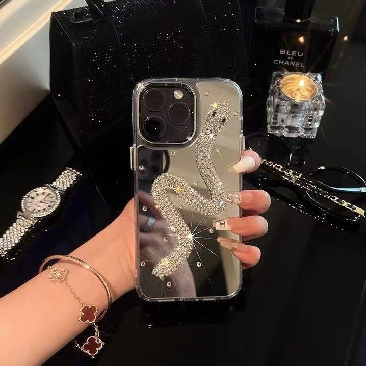 iPhone - Rhinestone Snake Pattern Case