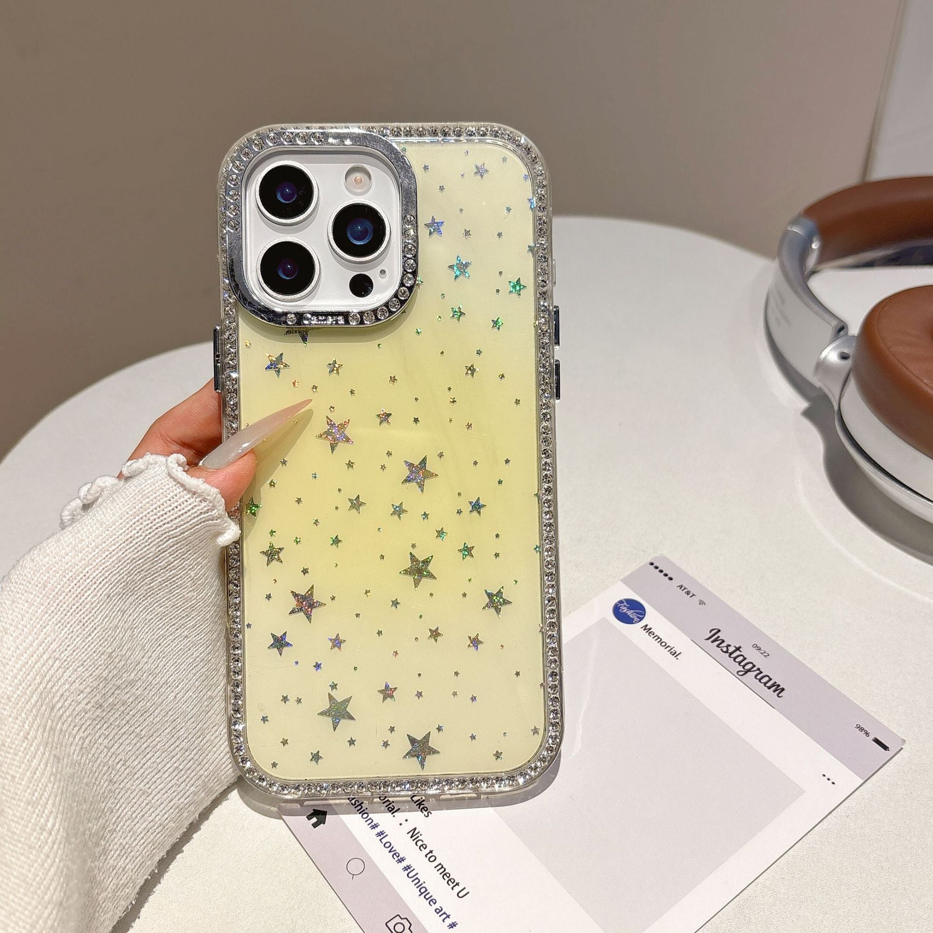 iPhone - Laser Star Case With Diamonds