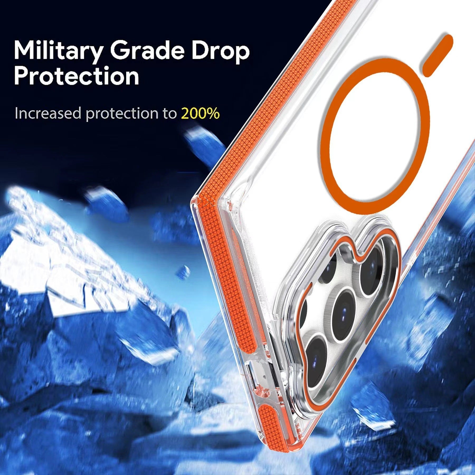 Galaxy S Series - Transparent Shockproof Magnetic Case