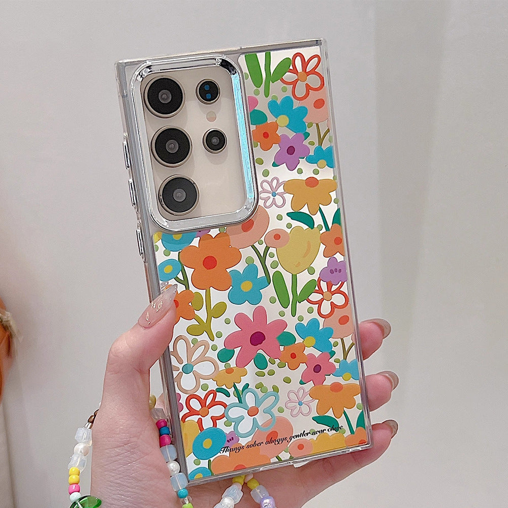 Galaxy S Series - Graffiti Flower Case With Lanyard