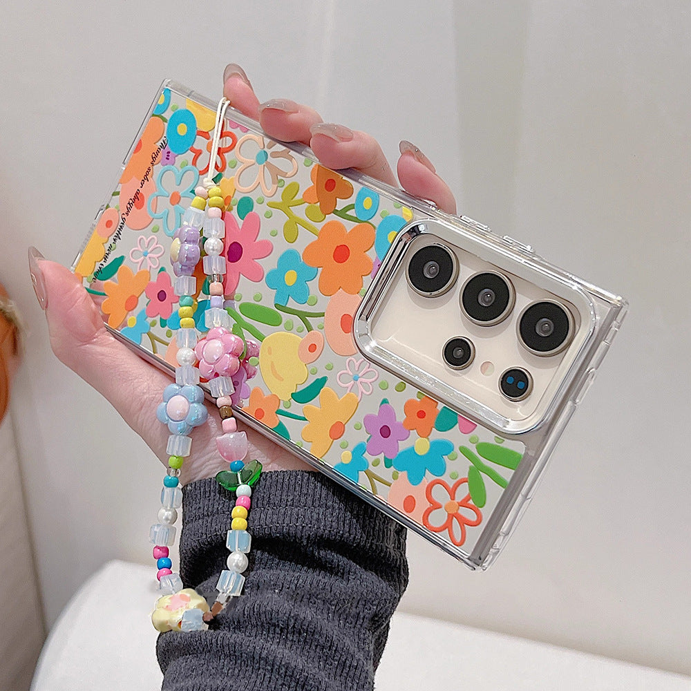 Galaxy S Series - Graffiti Flower Case With Lanyard