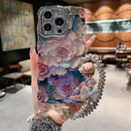 iPhone - Dreamy Flower Pattern Case With Bracelet