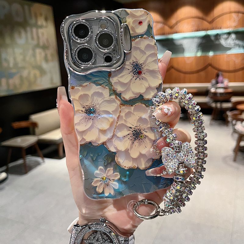 iPhone - Dreamy Flower Pattern Case With Bracelet