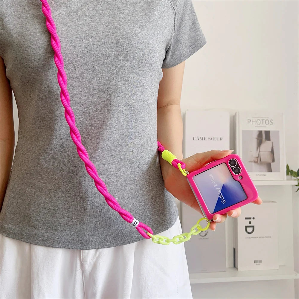 Galaxy Z Flip Series – Silicone Case With Shoulder Strap
