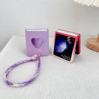 Galaxy Z Flip Series – 3D Heart Gradient Case With Lanyard