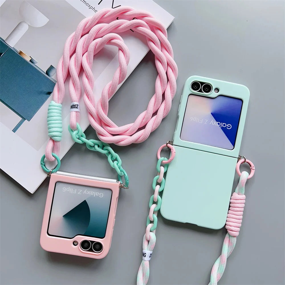 Galaxy Z Flip Series – Silicone Case With Shoulder Strap