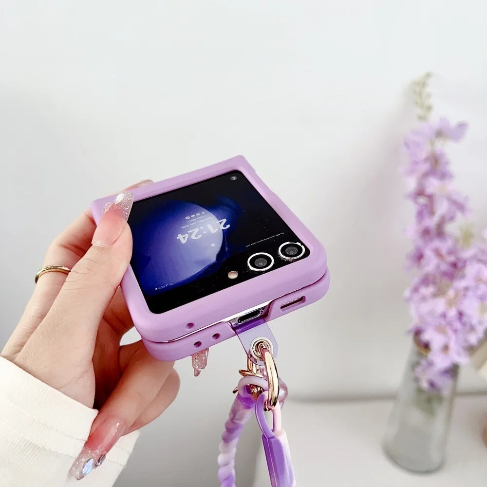 Galaxy Z Flip Series – Silicone Case With Shoulder Strap