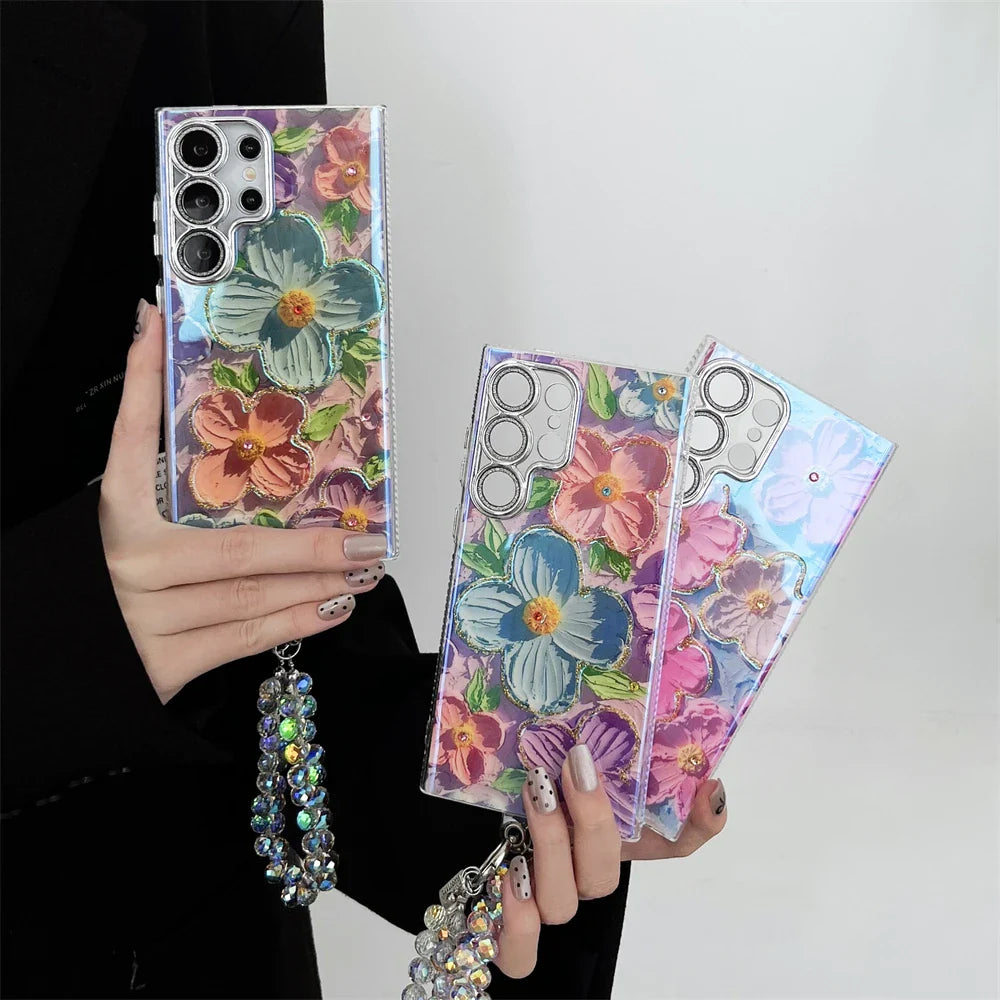 Galaxy S Series - Oil Painting Flower Pattern Case