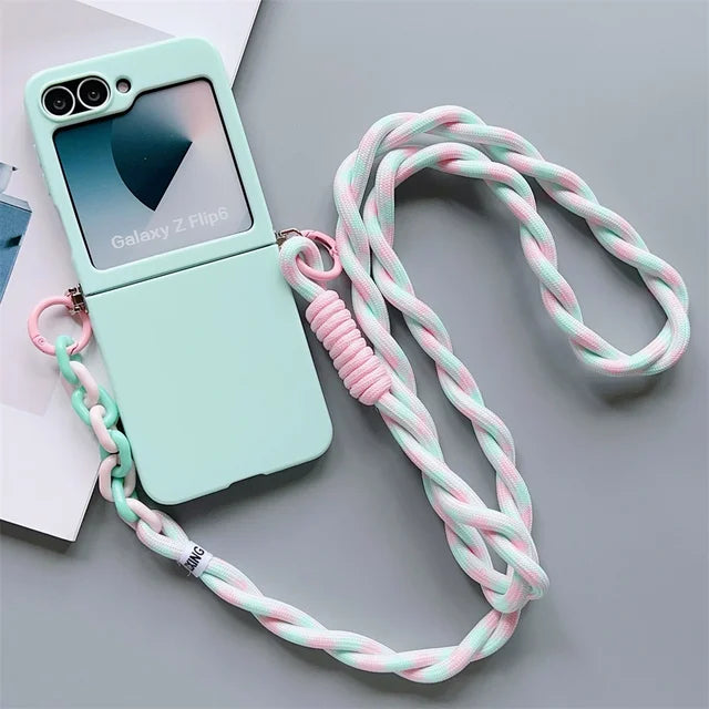 Galaxy Z Flip Series – Silicone Case With Shoulder Strap