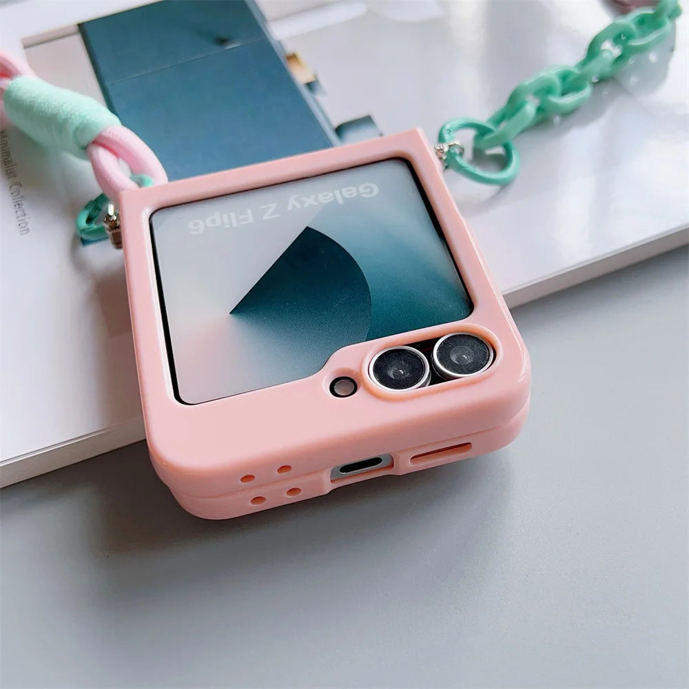 Galaxy Z Flip Series – Silicone Case With Shoulder Strap