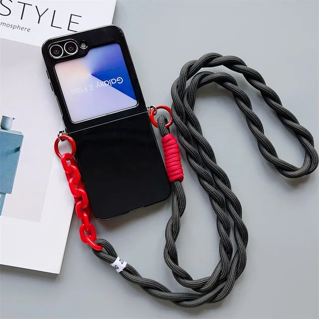 Galaxy Z Flip Series – Silicone Case With Shoulder Strap