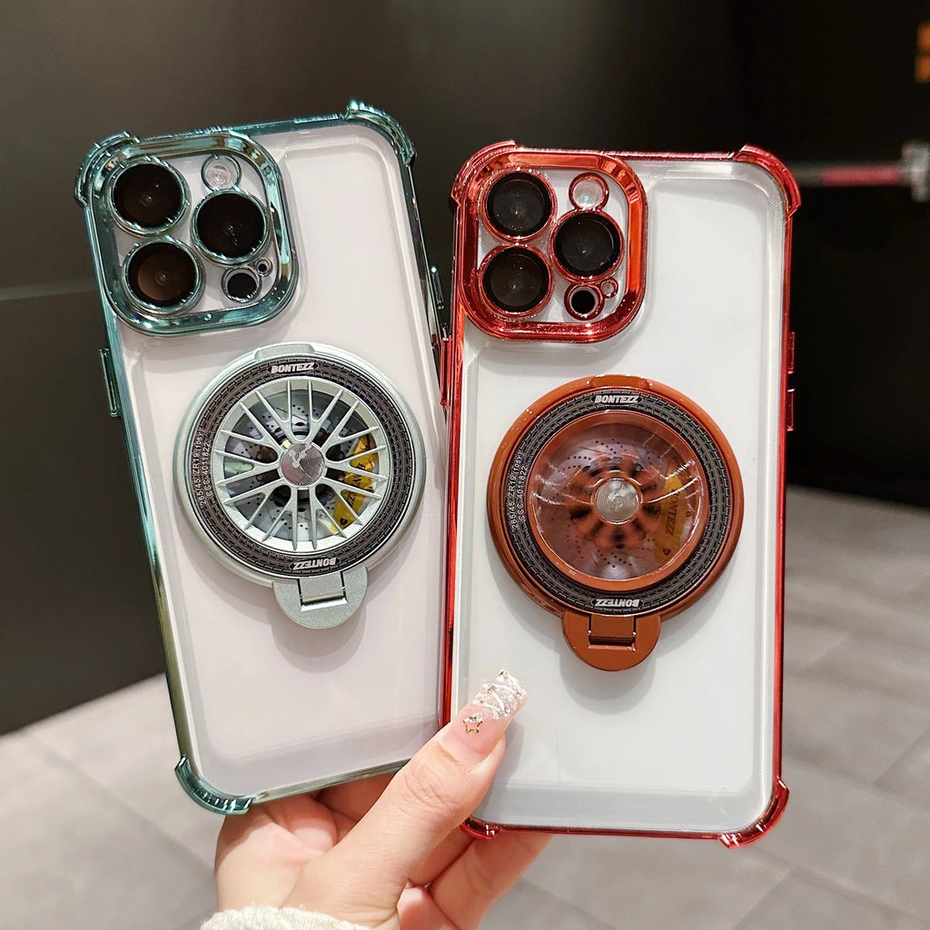 iPhone - Gyro Magnetic Stand Transparent Phone Case