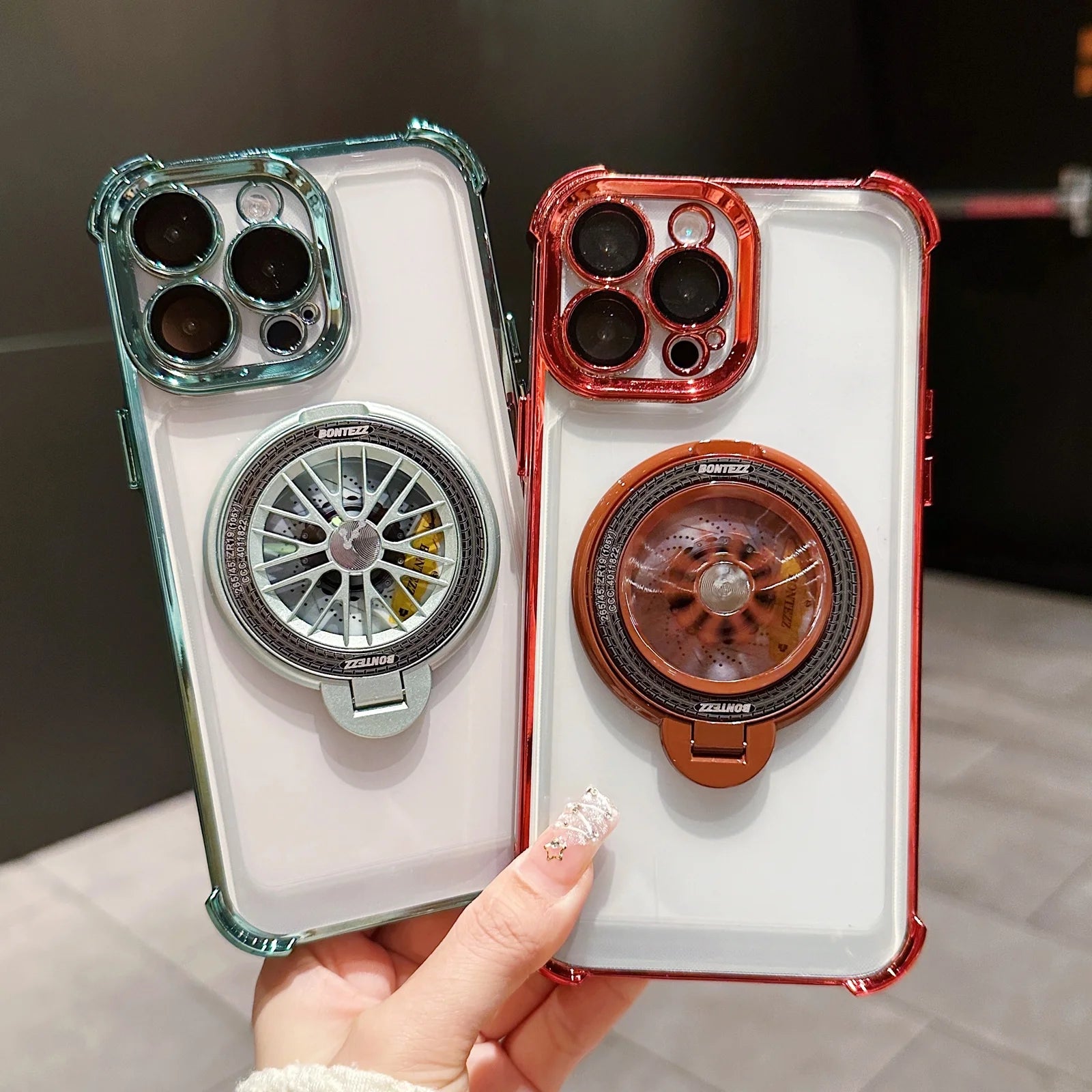 iPhone - Gyro Magnetic Stand Transparent Phone Case