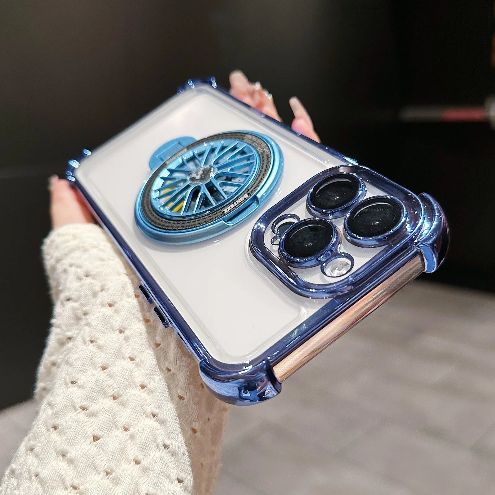 iPhone - Gyro Magnetic Stand Transparent Phone Case