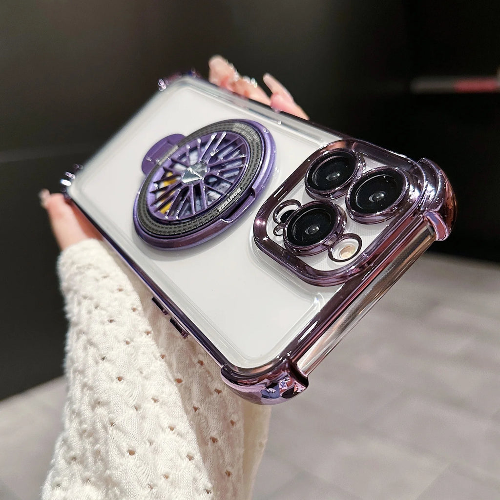 iPhone - Gyro Magnetic Stand Transparent Phone Case