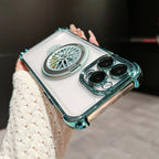iPhone - Gyro Magnetic Stand Transparent Phone Case
