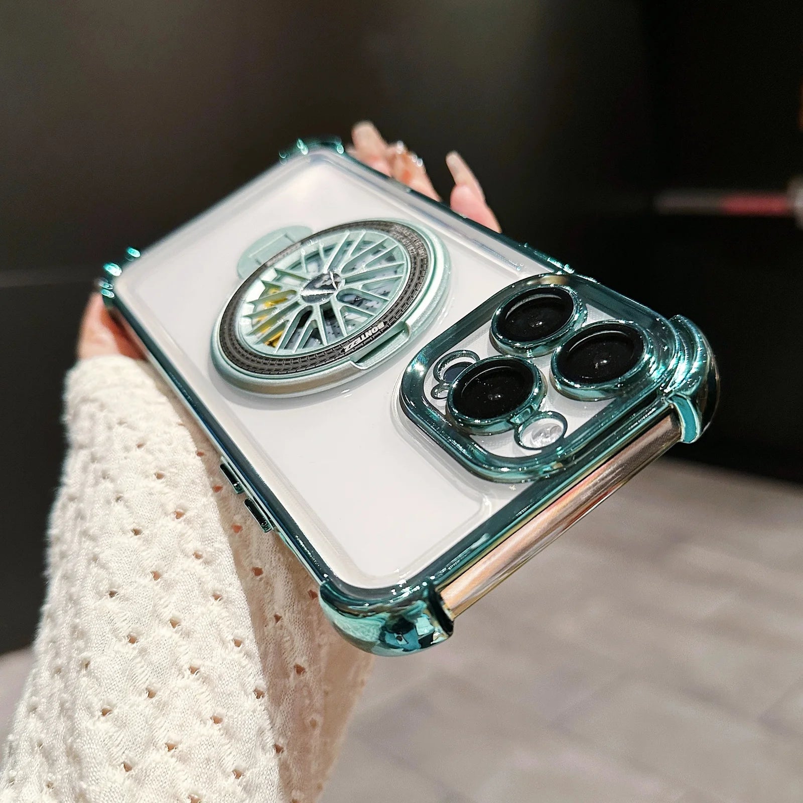 iPhone - Gyro Magnetic Stand Transparent Phone Case