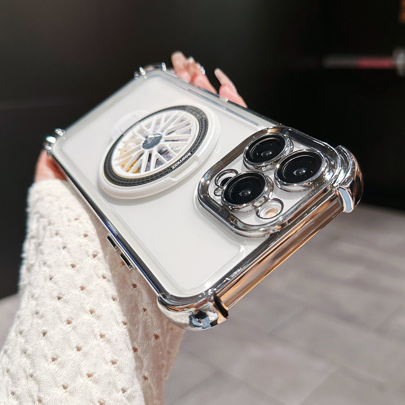 iPhone - Gyro Magnetic Stand Transparent Phone Case