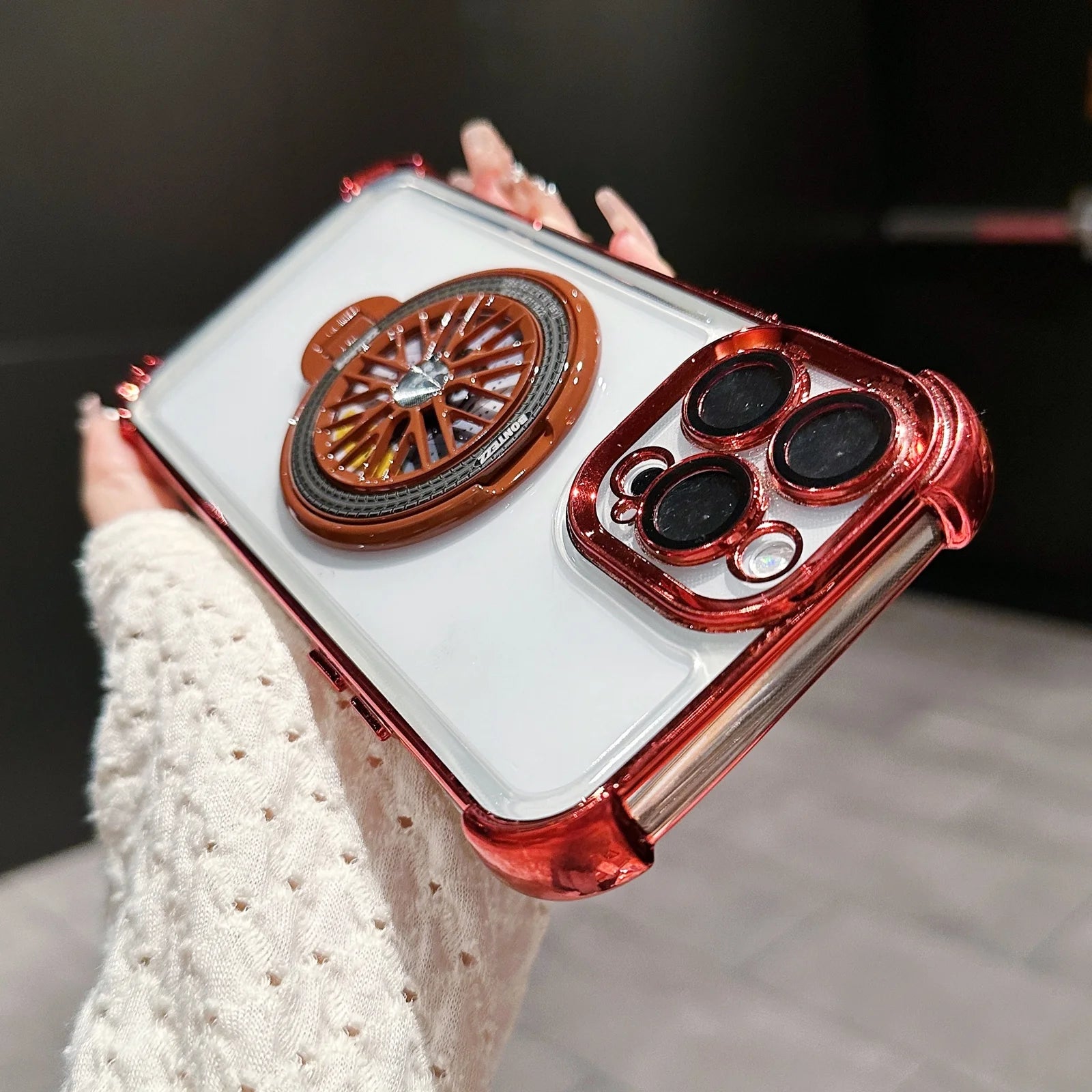 iPhone - Gyro Magnetic Stand Transparent Phone Case