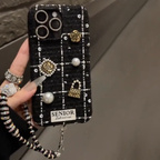 iPhone - Luxury Tweed Case with Pearl Bracelet